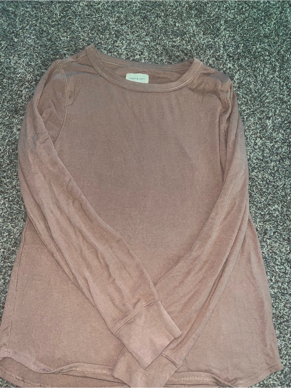 Thread & Supply Long Sleeve Scoop Neck Top - Mauve